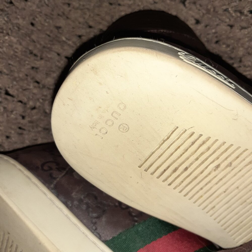 GUCCI-GG High Top 'Guccisima'-Brown Leather Hi-Top Sneakers-Sz 8.5-Excellent - Picture 11 of 11